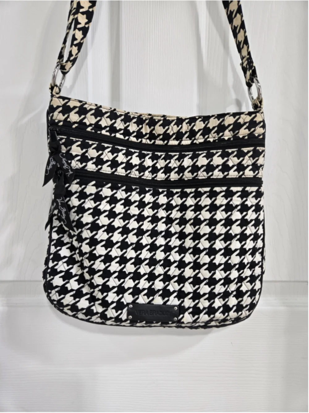 Women's Vera Bradley Crossbody Bag One Size Black White Houndstooth